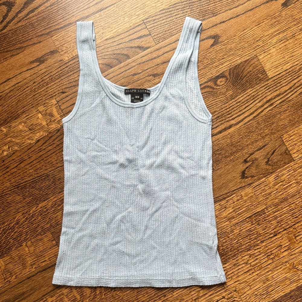 Ralph Lauren Baby Blue Beaded Tank Top